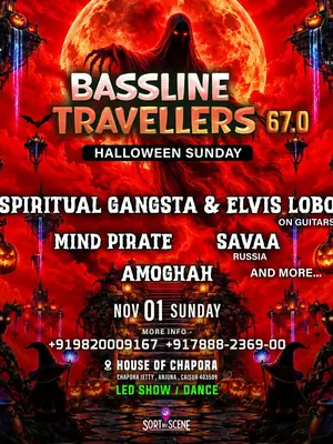 Bassline Travellers 67.0 Halloween Edition Night to Sunrise poster