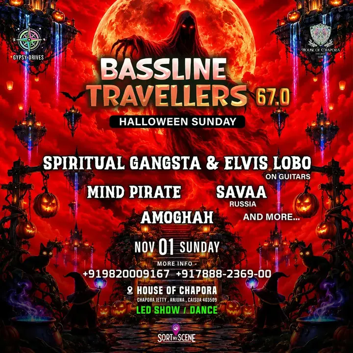 Bassline Travellers 67.0 Halloween Edition Night to Sunrise poster