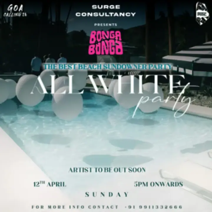 Bonga Bonga Goa Calling – All White Party poster