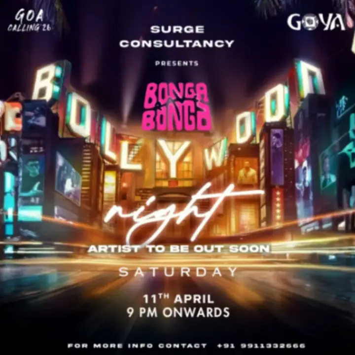 Bonga Bonga Goa Calling x MVM London – Bollywood Night poster